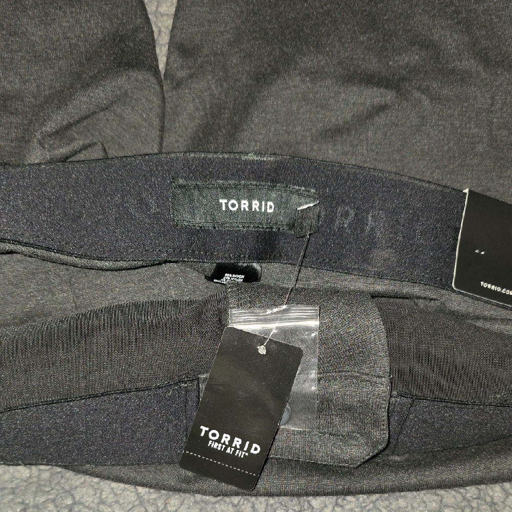 Torrid Size 16 Charcoal Tailored Trouser Stretchy Skinny Pants Elastic Waistband - Picture 6 of 11